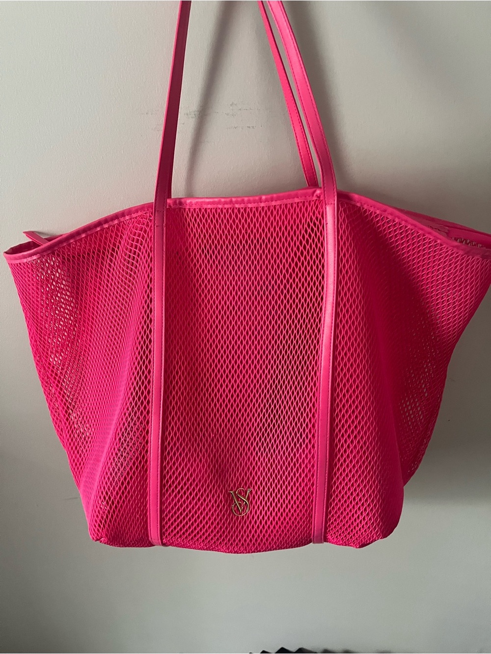Victoria's Secret Neon Pink Mesh Tote Bag